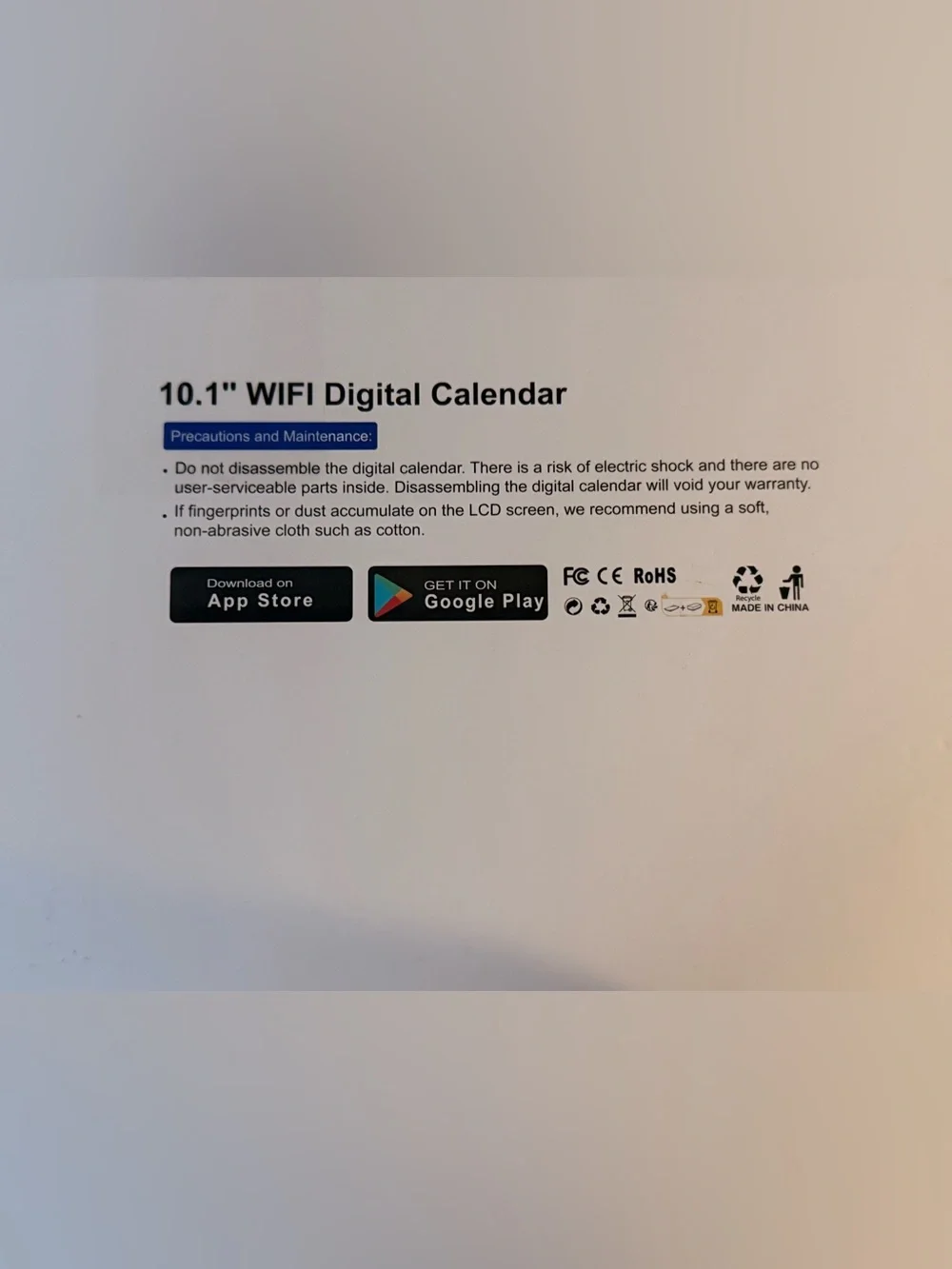 Black frame Touchtime Smart Calendar - Home Office Wall Planner